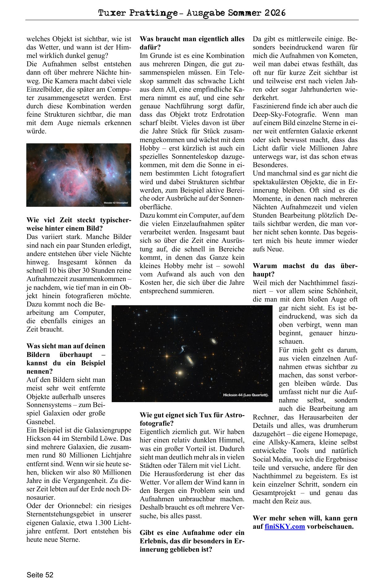 Tuxer Prattinge, Sommer 2026 – Seite 52
